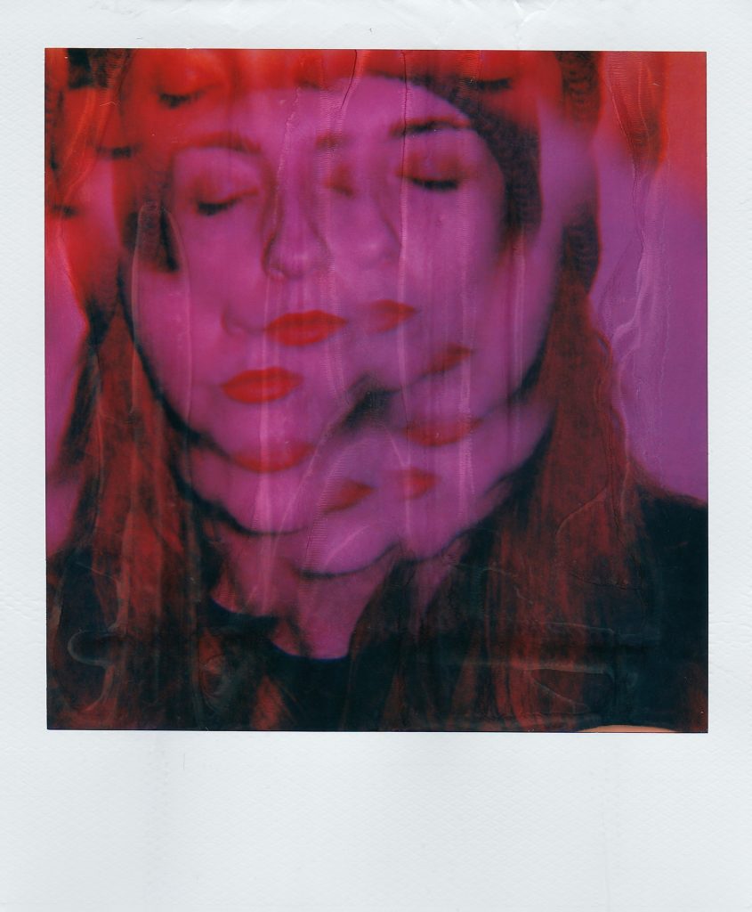 Image of woman in abstract Polaroid picture